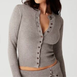 Frankies Bikinis Lenon Cloud-Knit
Cardigan in grey